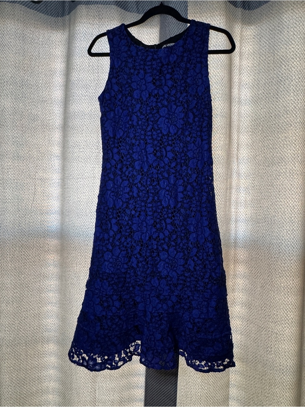 Karl Lagerfeld Royal Blue & Black Lace Dress
